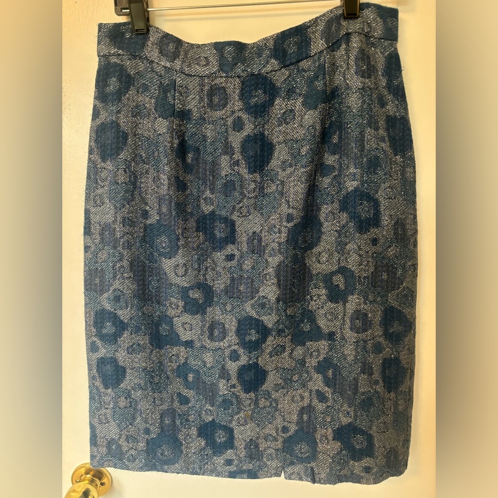 Tucker blue floral pencil skirt